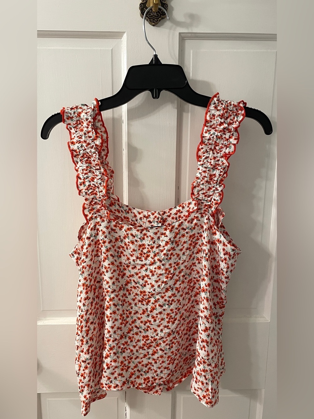 Topshop Red Floral Ruffle Tank - Picture 3 of 8